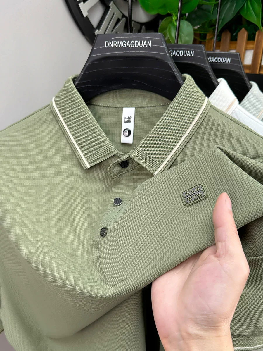 Minimalist Polo Shirt – Solid Color Short Sleeve Smart Casual Top