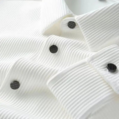 Premium Ribbed Texture Short Sleeve Shirt – Stretchable Casual & Office Wear