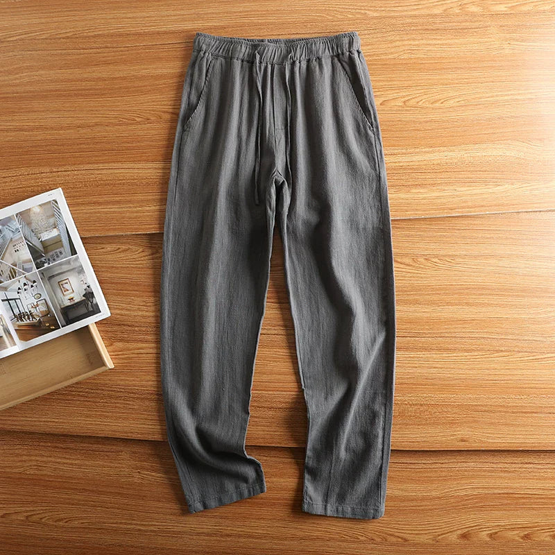 Premium Elastic Waist Cotton Linen Pants – Soft Breathable Daily Comfort Wear