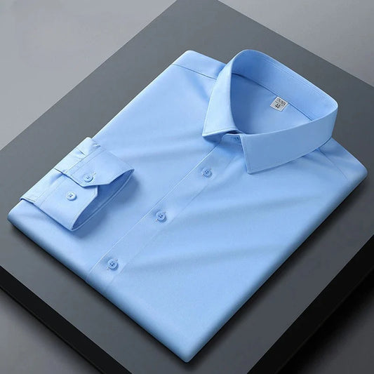 Sky Blue Solid Slim Fit Formal Shirt – Premium Office & Casual Wear